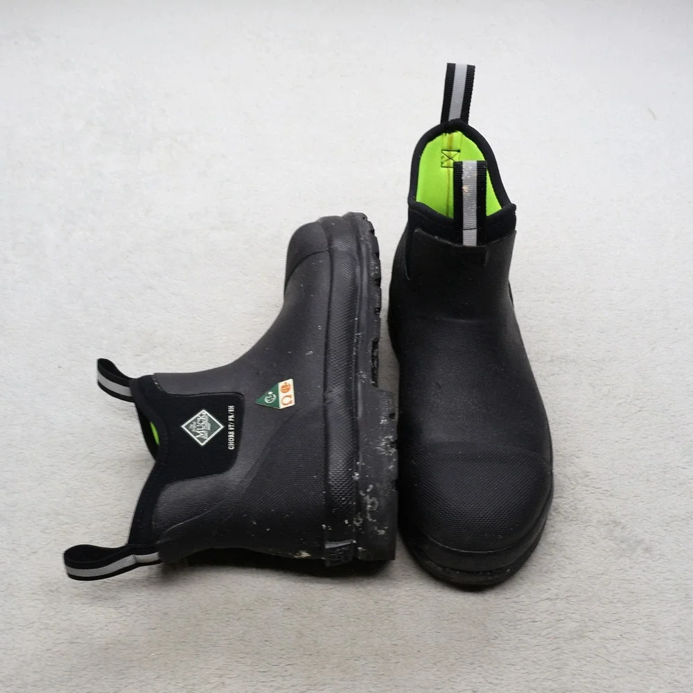 Muck Unisex M7 W8 Work Boots BLK Chore Ankle Steel Toe Waterproof Pull-On 010021